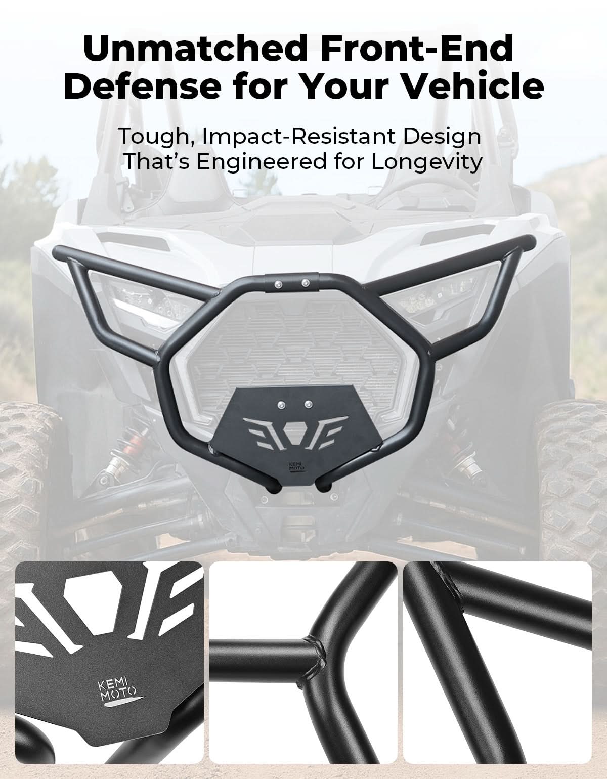 KEMIMOTO RZR PRO XP paraurti anteriore 2890388-458 nero metallo