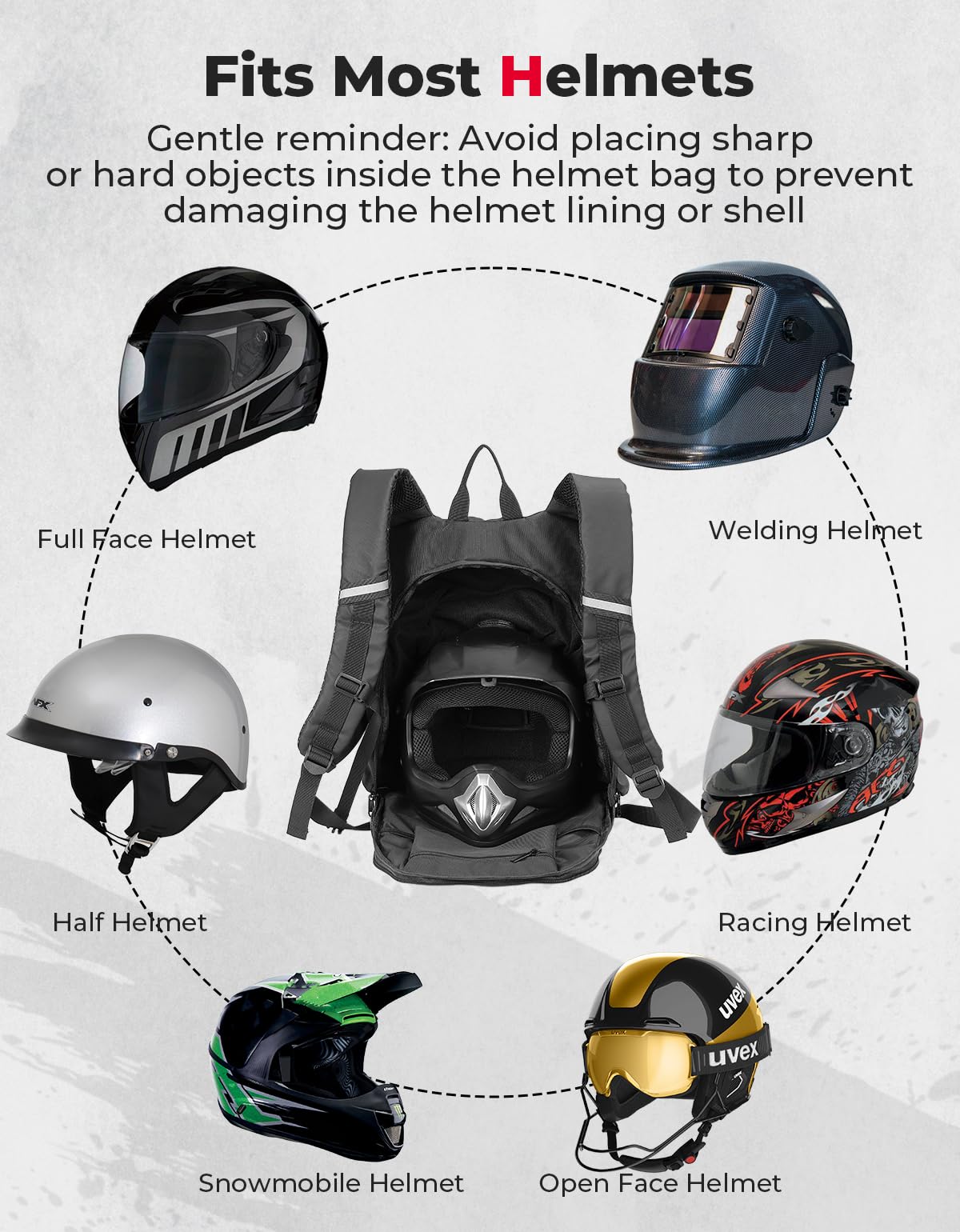 KEMIMOTO Zaino Moto 40L Porta Casco Impermeabile