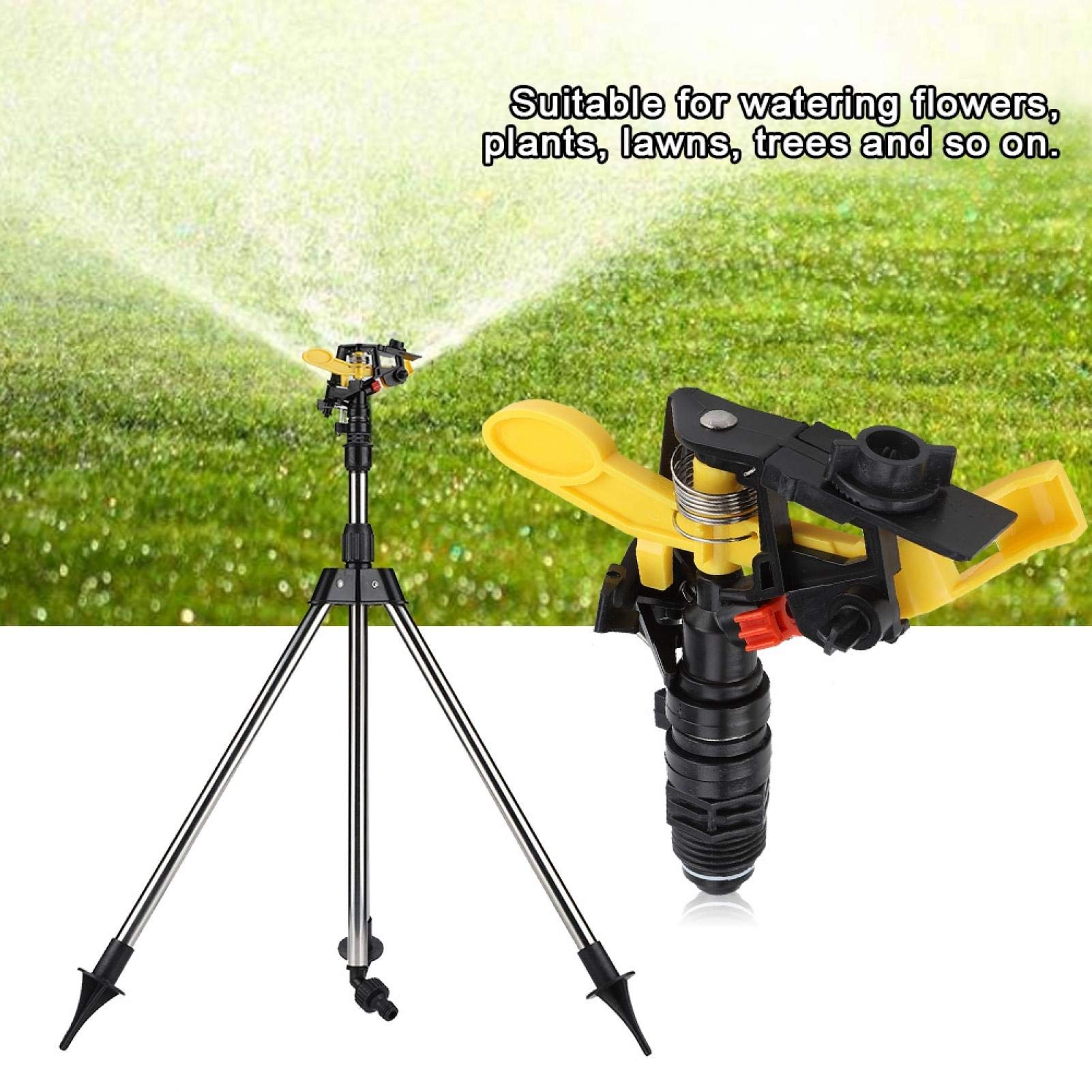 Kuuleyn Irrigatore giardino con treppiede acciaio 360°
