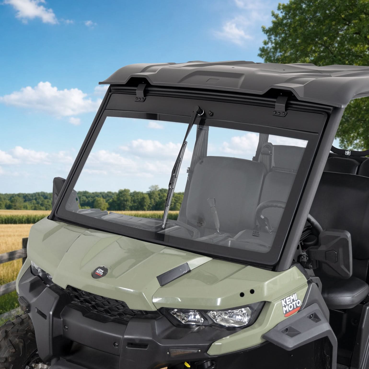 Kemimoto Defender parabrezza vetro 7mm con tergi elettrico