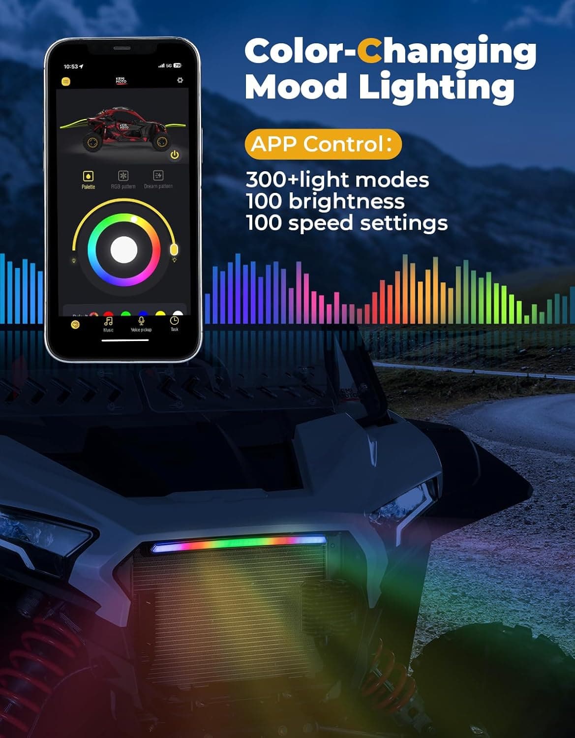 Kemimoto RZR XP 1000 luce anteriore LED RGB