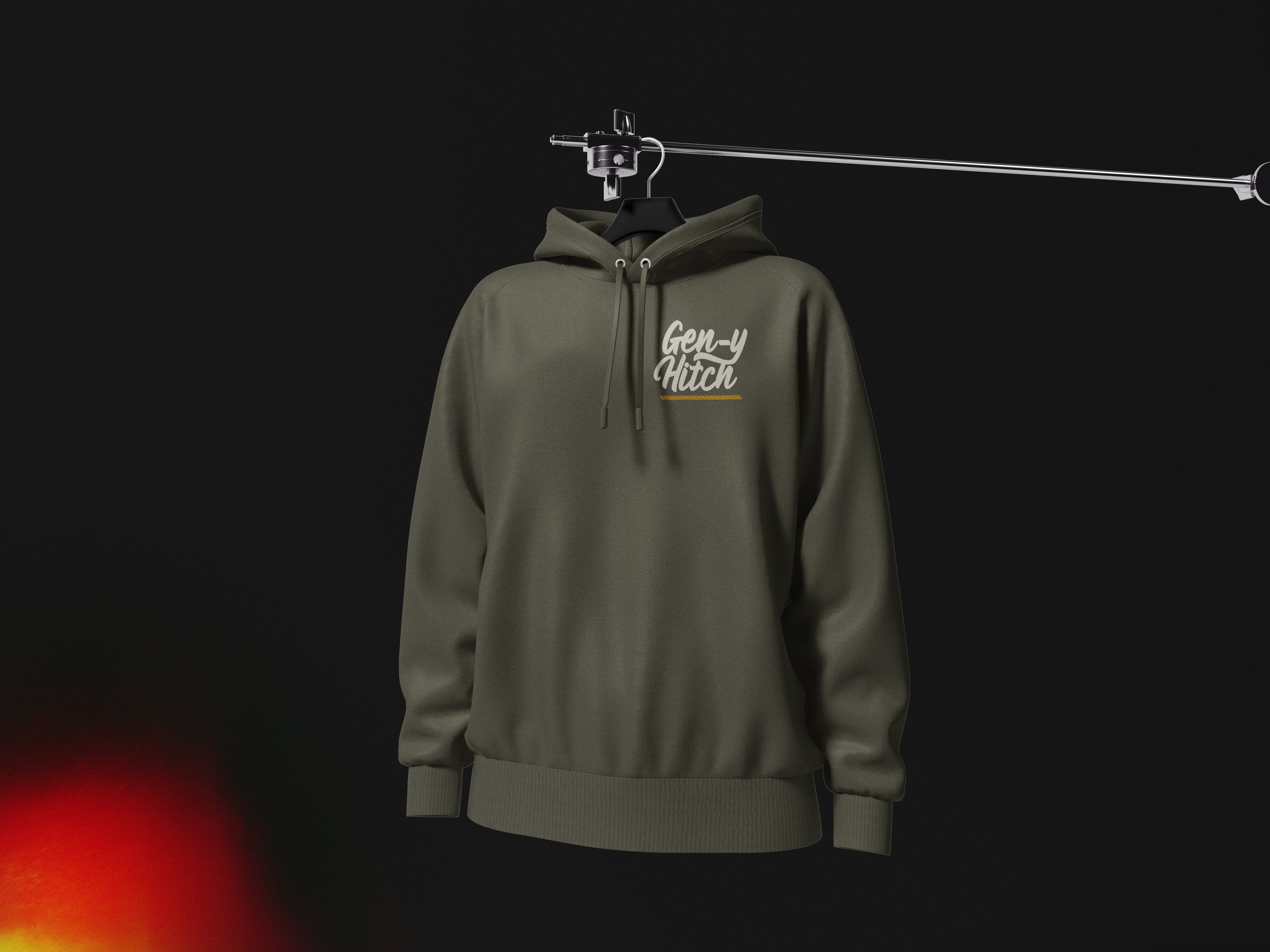 GEN-Y Hitch Vintage felpa con cappuccio Army cotone