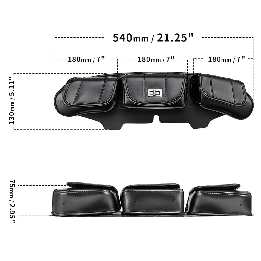 Kemimoto Touring Street Glide borsa parabrezza 3 tasche pelle