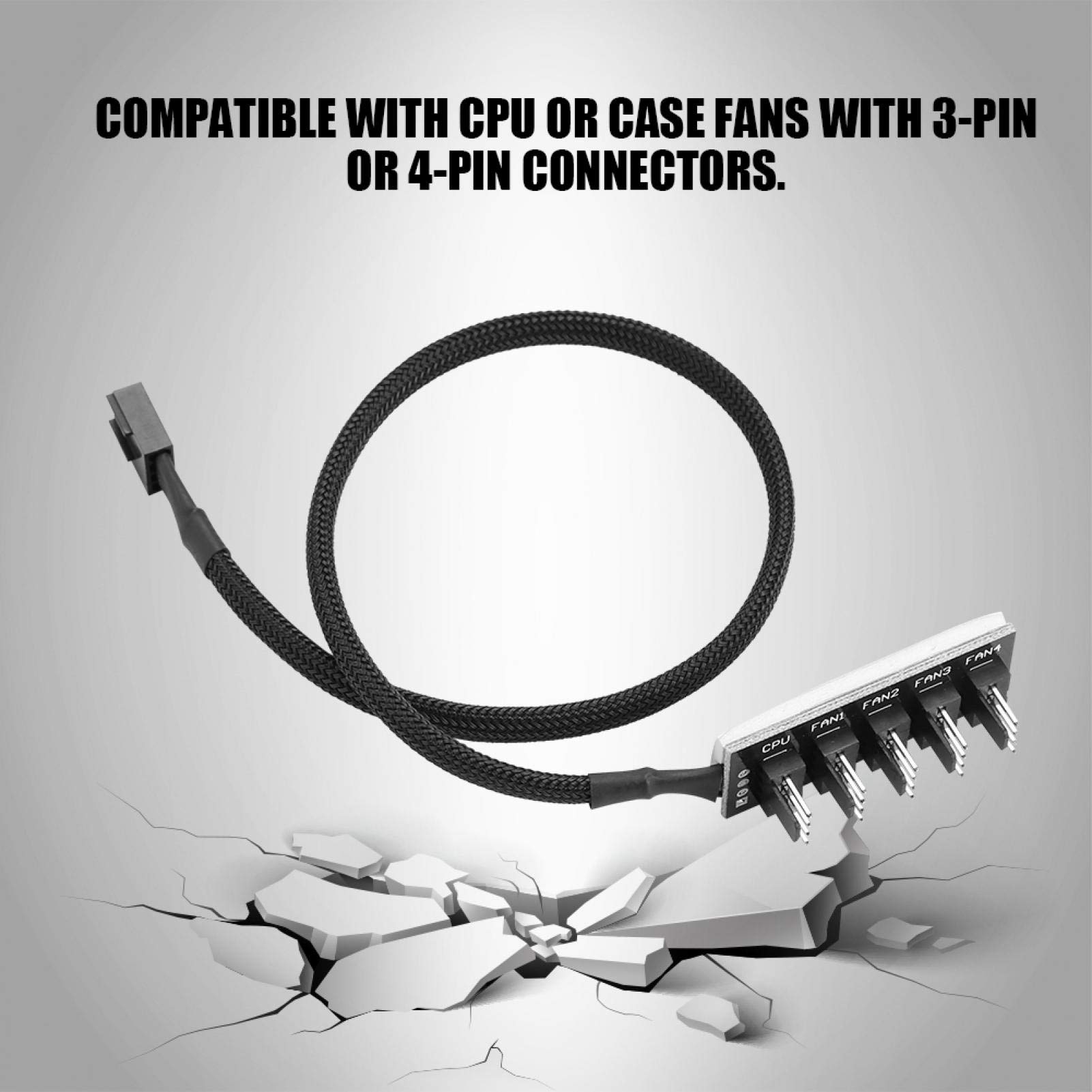 Kuuleyn Hub Splitter Ventola PWM 4 Pin 1 a 5 Porte