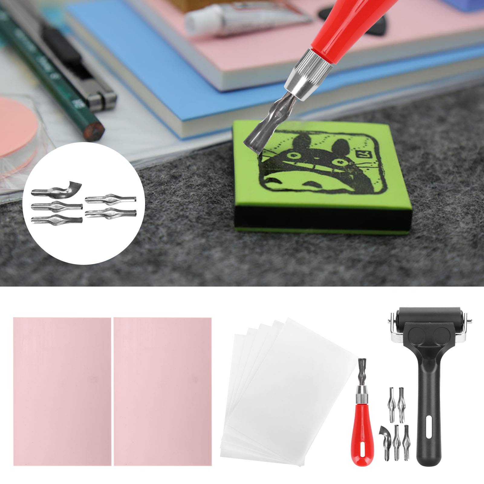 Hapivida kit timbri gomma completo con rullo 6 cm