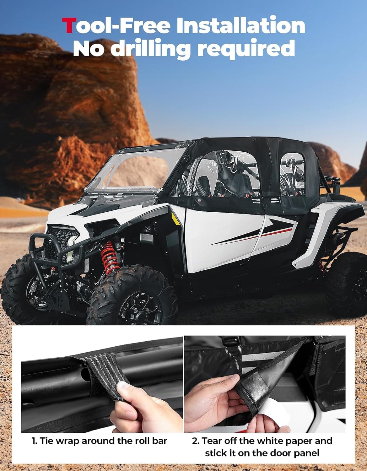 KEMIMOTO RZR XP 4 1000 porte superiori morbide con finestra