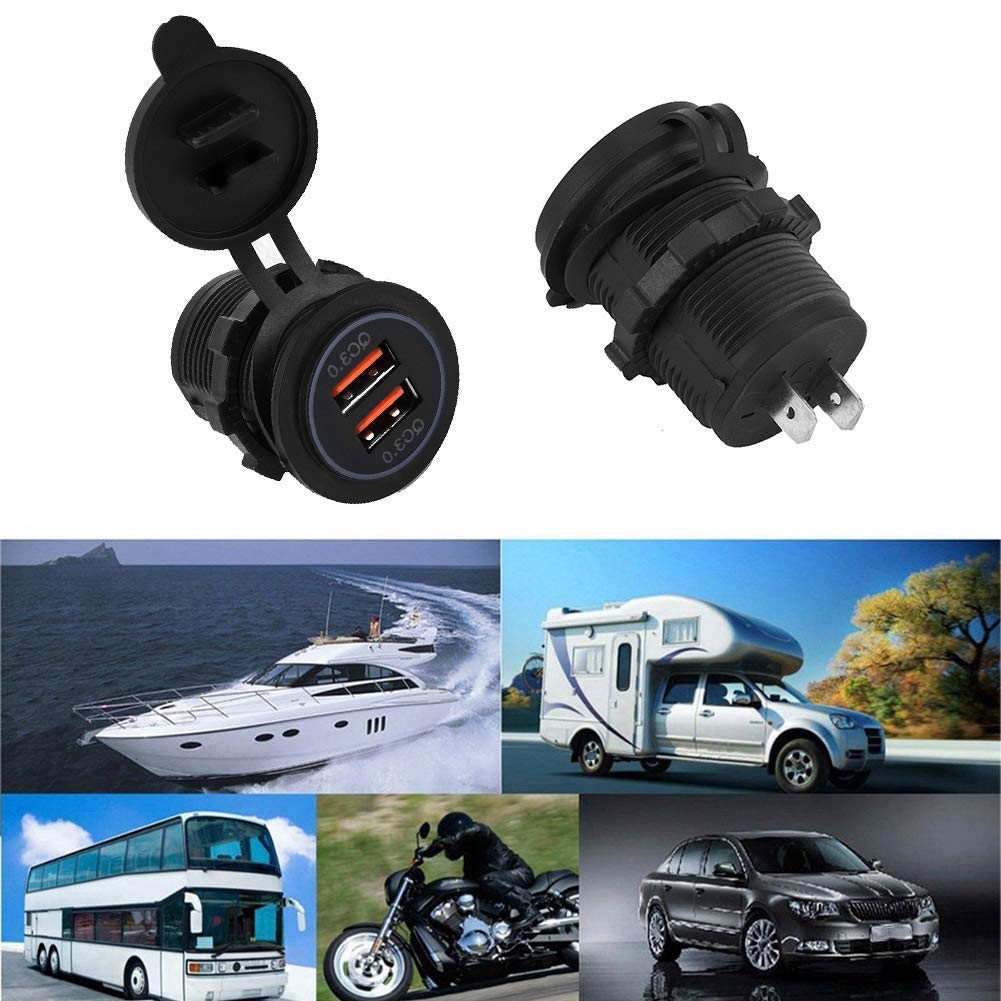 Kuuleyn Dual QC3.0 caricabatterie USB moto 12-24V doppia presa