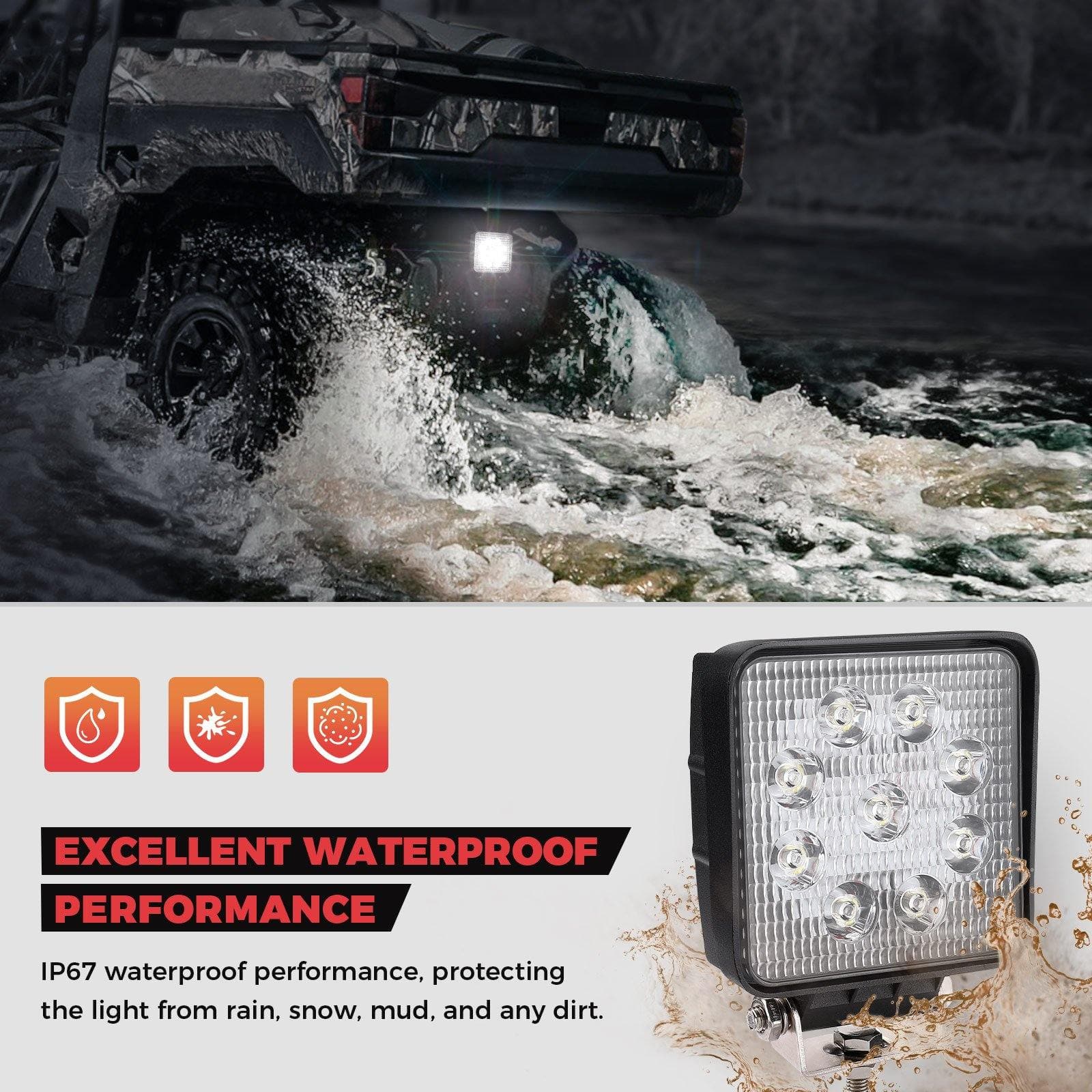 Kemimoto B0801-00901 Faro Retromarcia LED Ranger 1000 27W