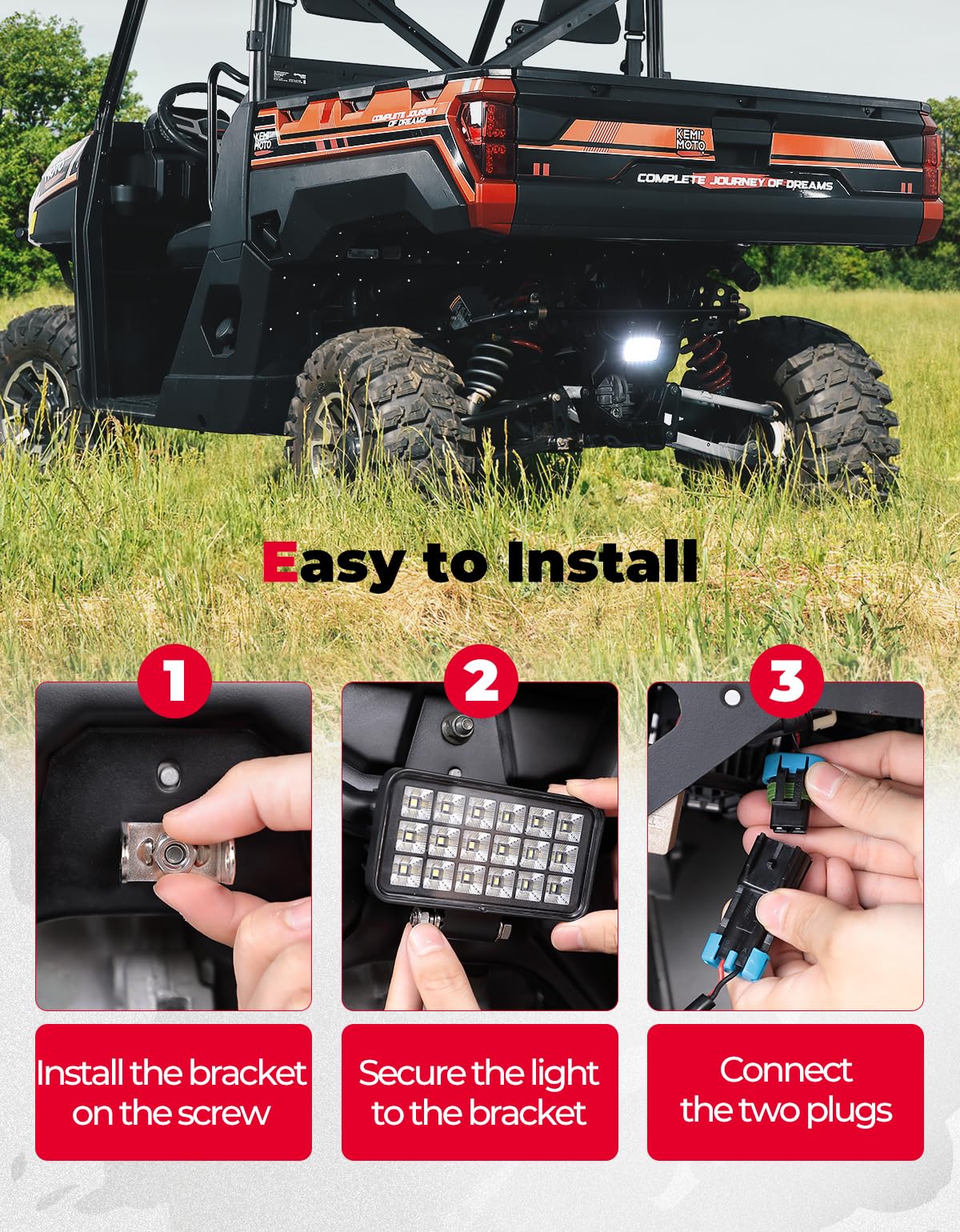 KEMIMOTO Ranger XP 1000 luce retromarcia LED 15W interruttore