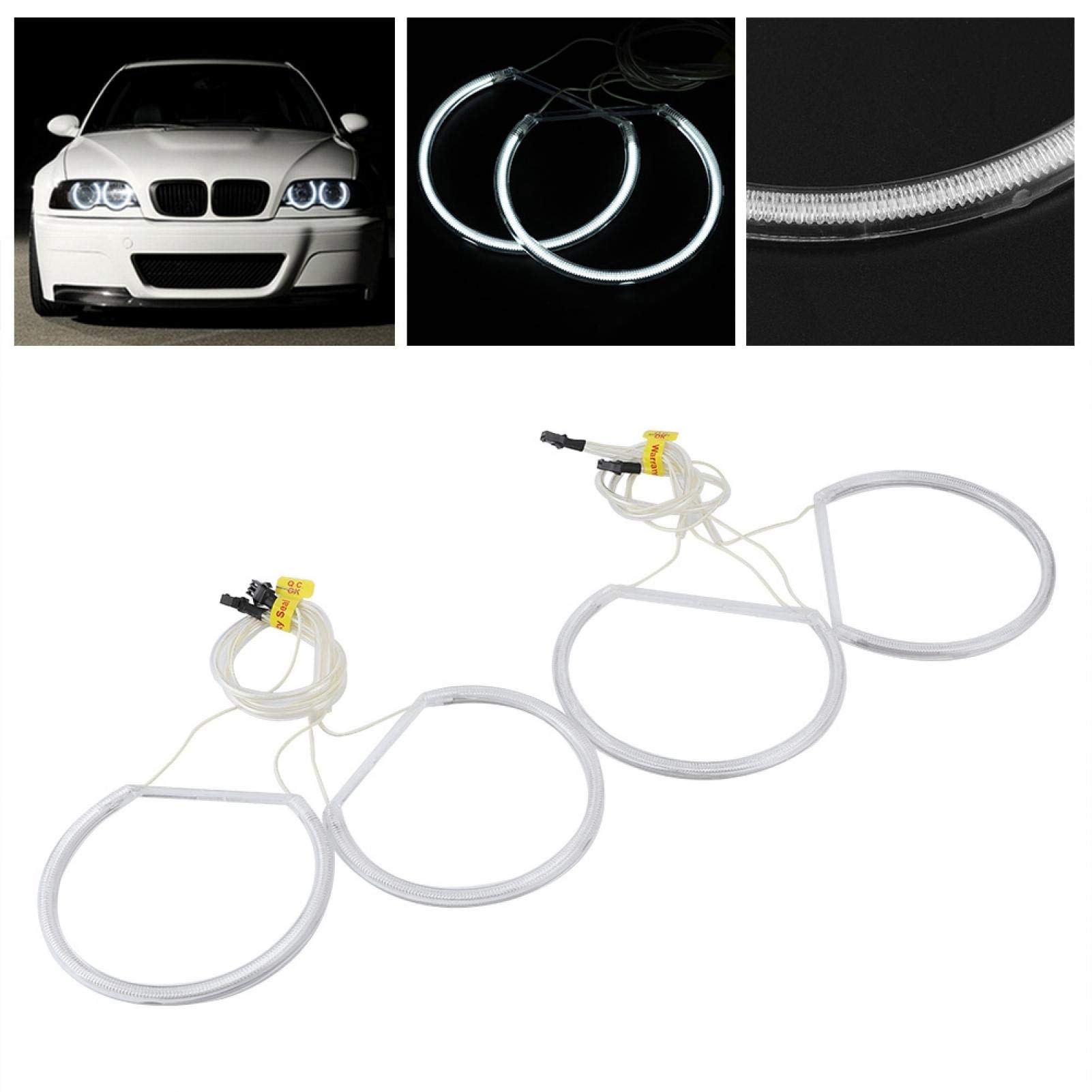 Kuuleyn Angel Eyes CCFL bianchi 12V 131+146 mm 4 pezzi
