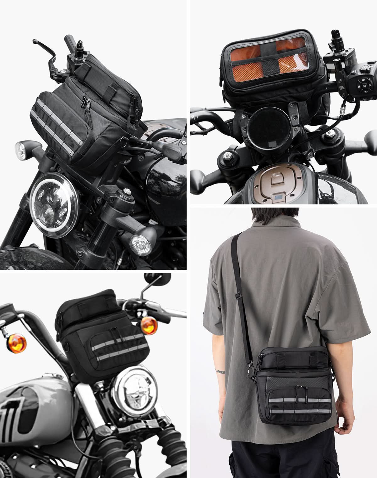 KEMIMOTO Borsa Manubrio Moto Cruiser Nylon 1680D