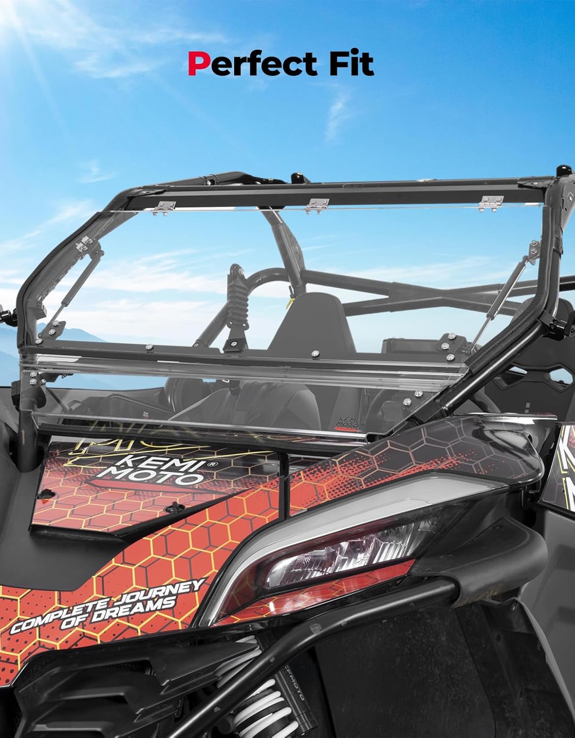 KEMIMOTO ZForce 950 parabrezza anteriore ribaltabile 2-in-1