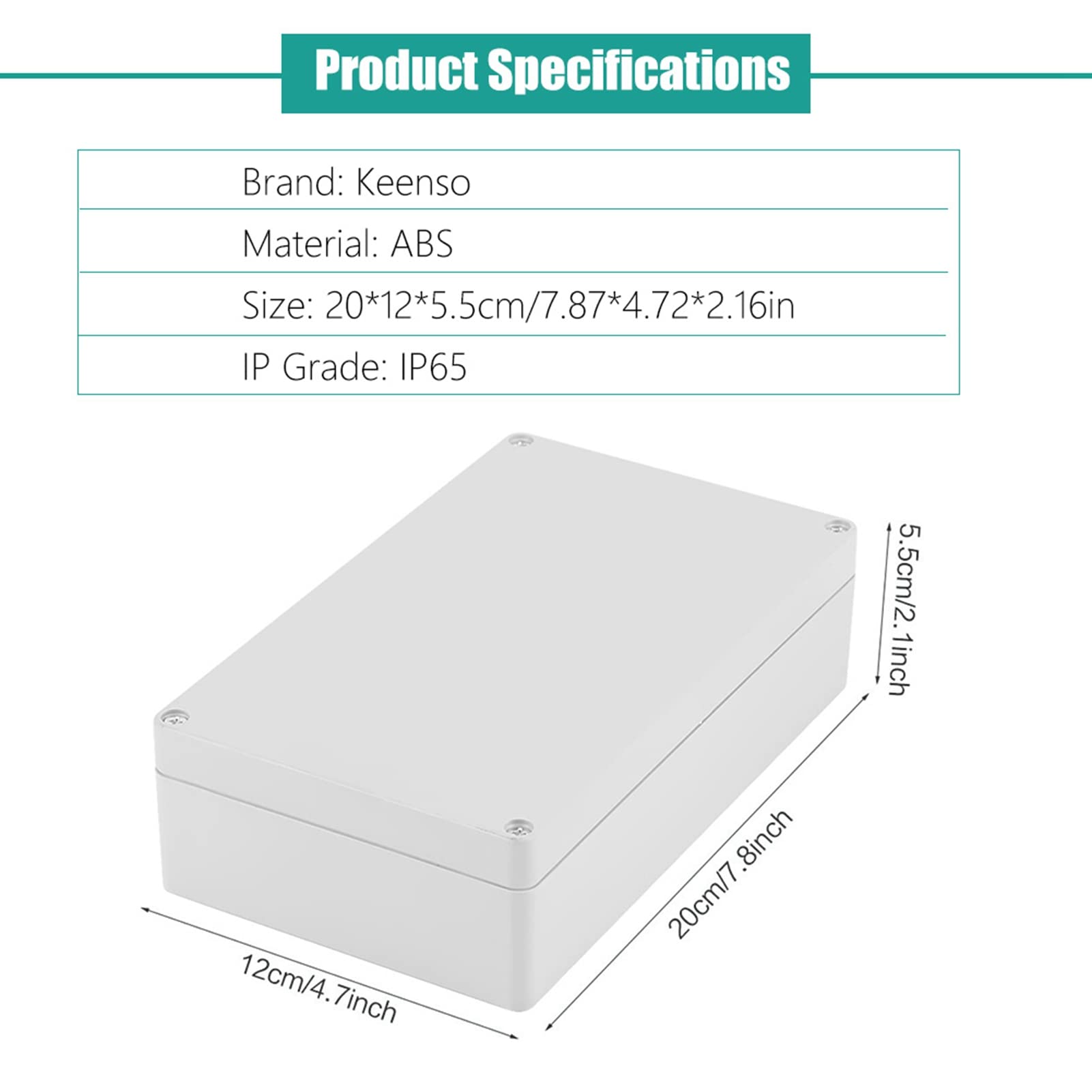 Kuuleyn IP65 scatola di derivazione stagna 200x120x56 mm bianca