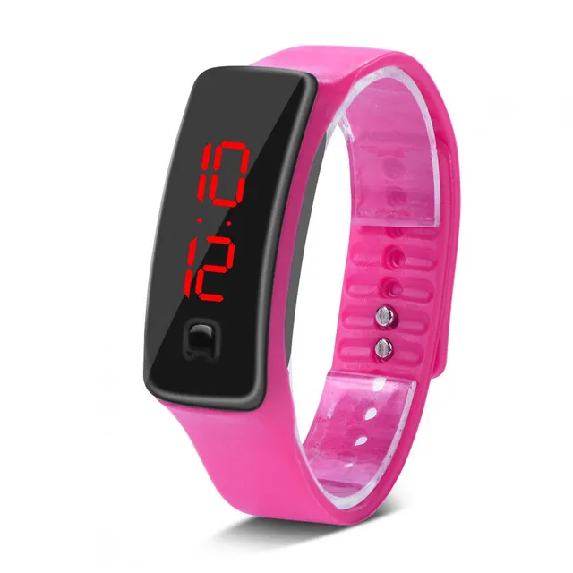 Kuuleyn Orologio LED Sport Silicone Rosa 12 Ore