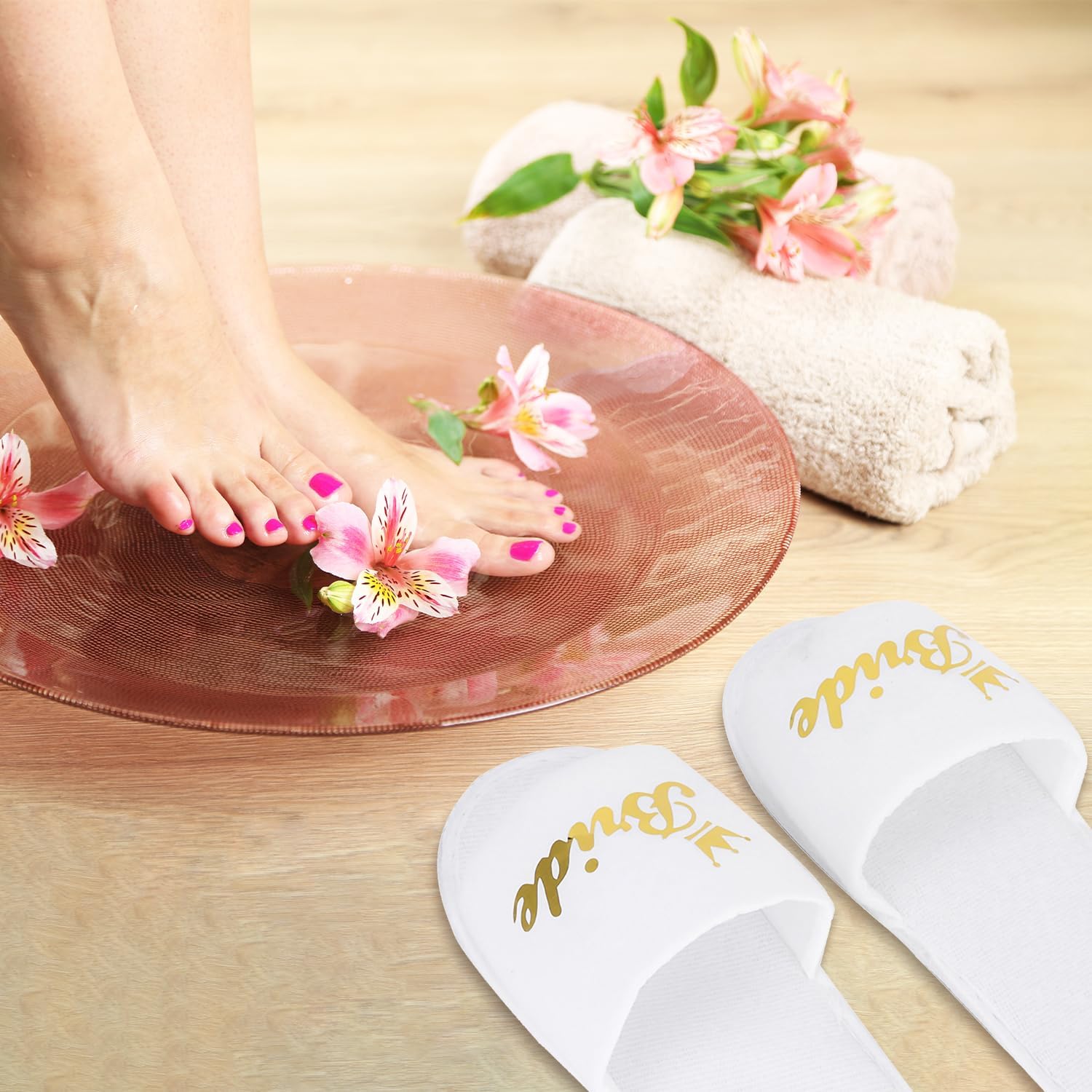 Hapivida Pantofole Sposa Usa e Getta 5 Paia Bianche Hotel
