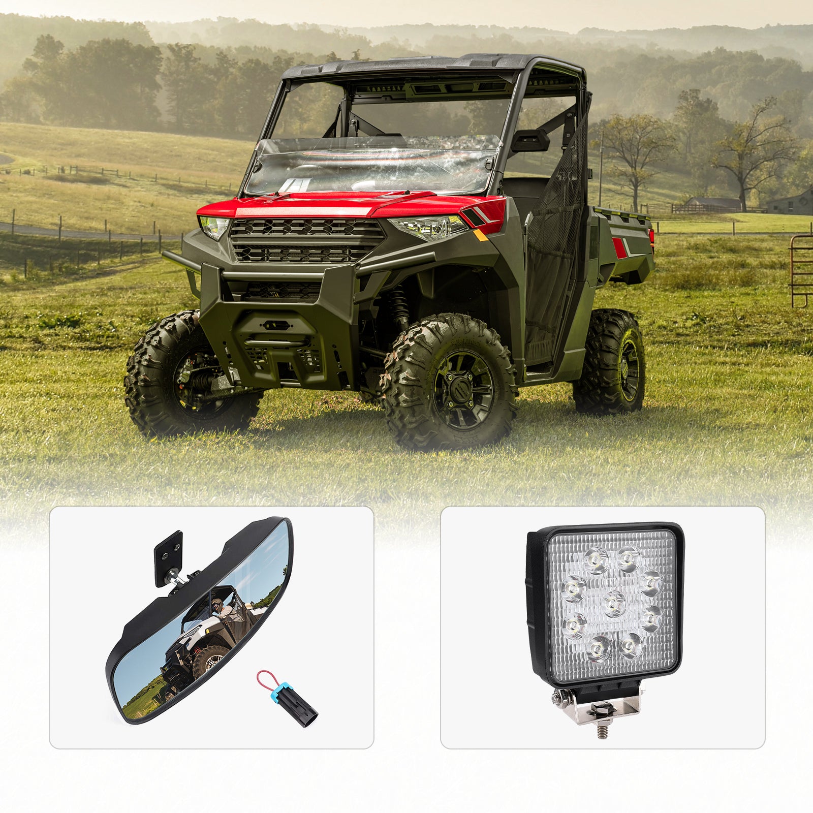 KEMIMOTO Specchio Retrovisore e Luce 40MM per Ranger