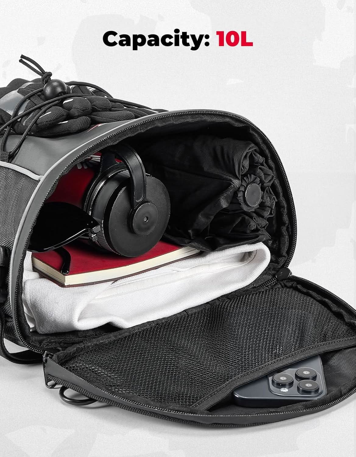 KEMIMOTO borsa codino moto 10L argento impermeabile