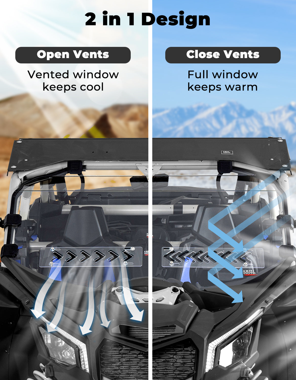KEMIMOTO Maverick X3 parabrezza anteriore completo policarbonato