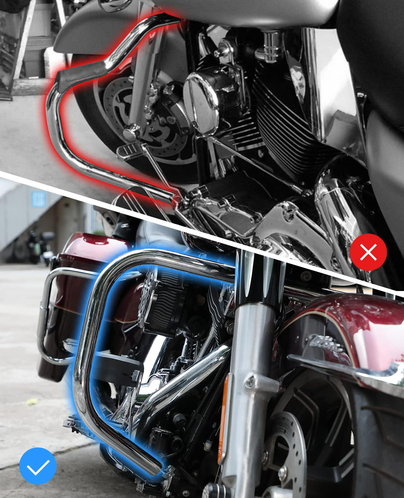 KEMIMOTO F1101-00501BK Gambali Paramotore Harley Antivento