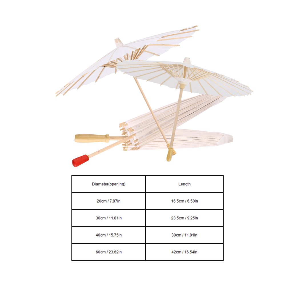 Kuuleyn Ombrello Carta Bianco 40 cm Decorazione Matrimonio