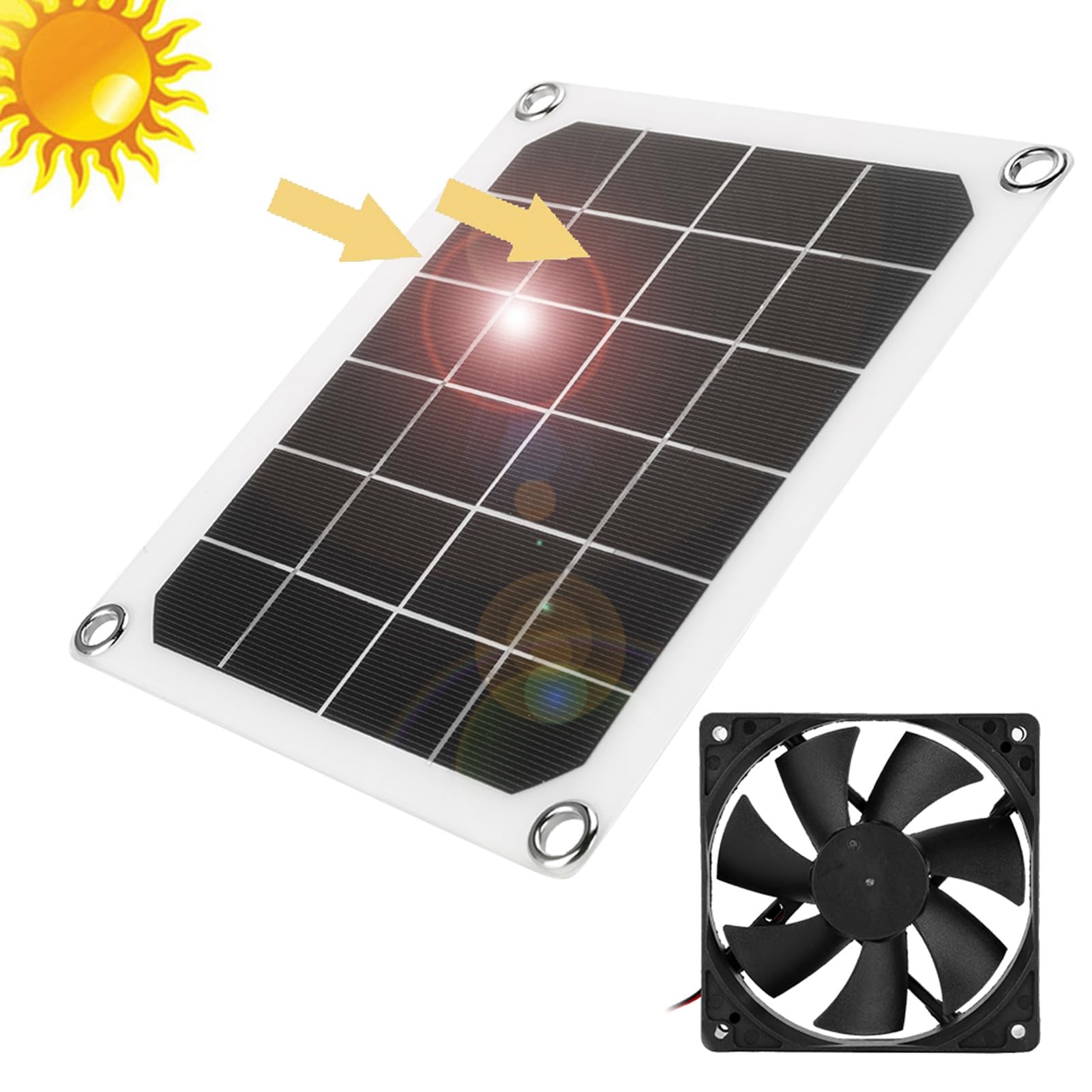 AOWINHIT 6V 10W ventola solare USB IP65 serra pollaio