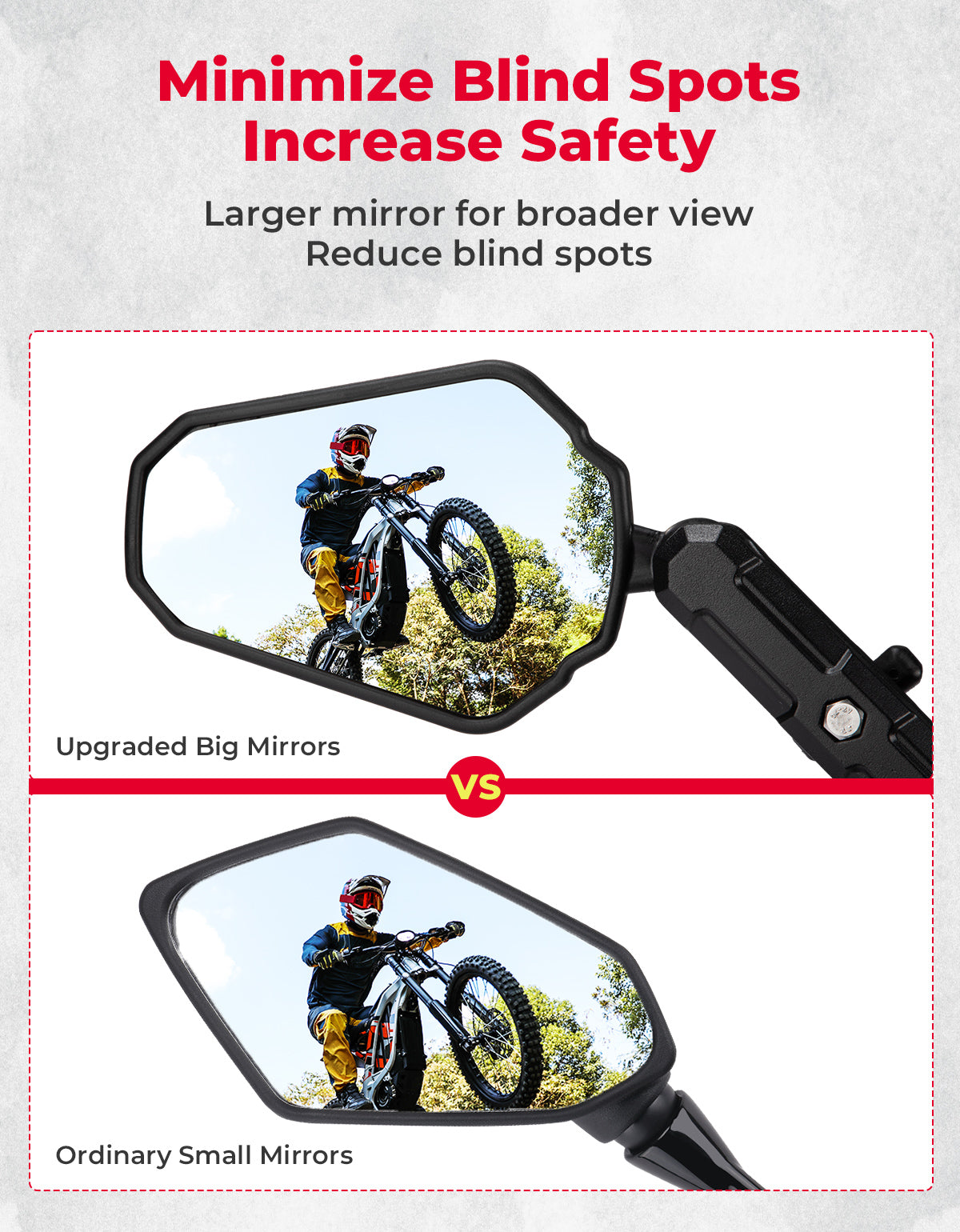 KEMIMOTO Adventure Specchi Moto M8 M10 Grandangolari