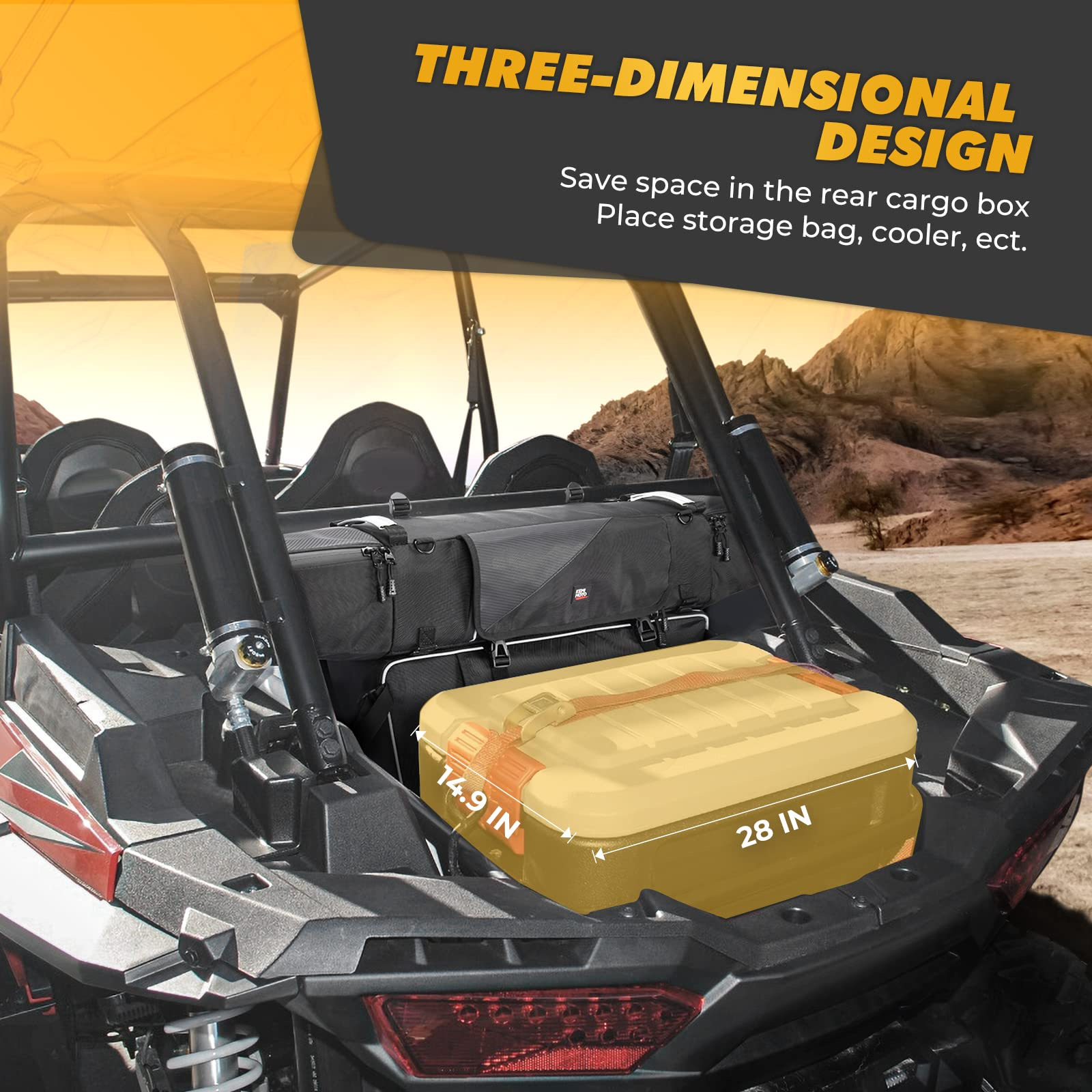KEMIMOTO Borsa Posteriore 51L per Polaris RZR XP 1000 Impermeabile