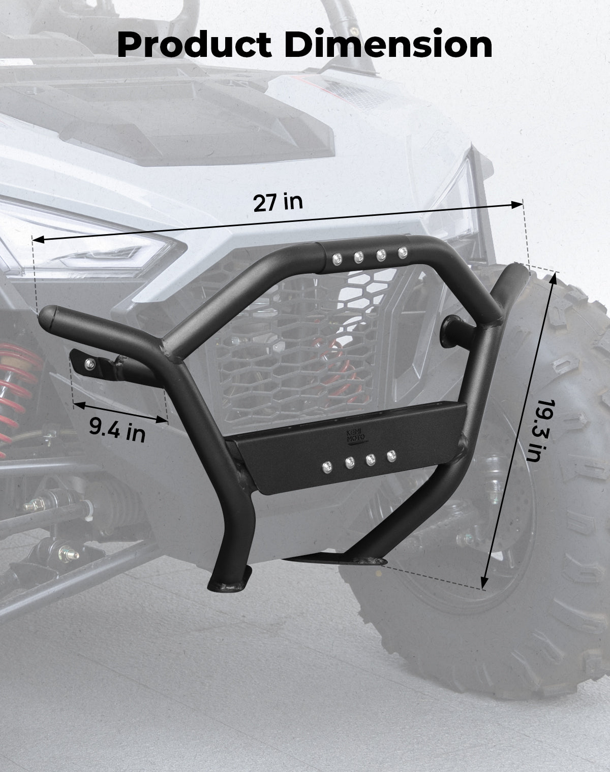 KEMIMOTO RZR 200 Paraurti Anteriore Metallo con Fori Luci