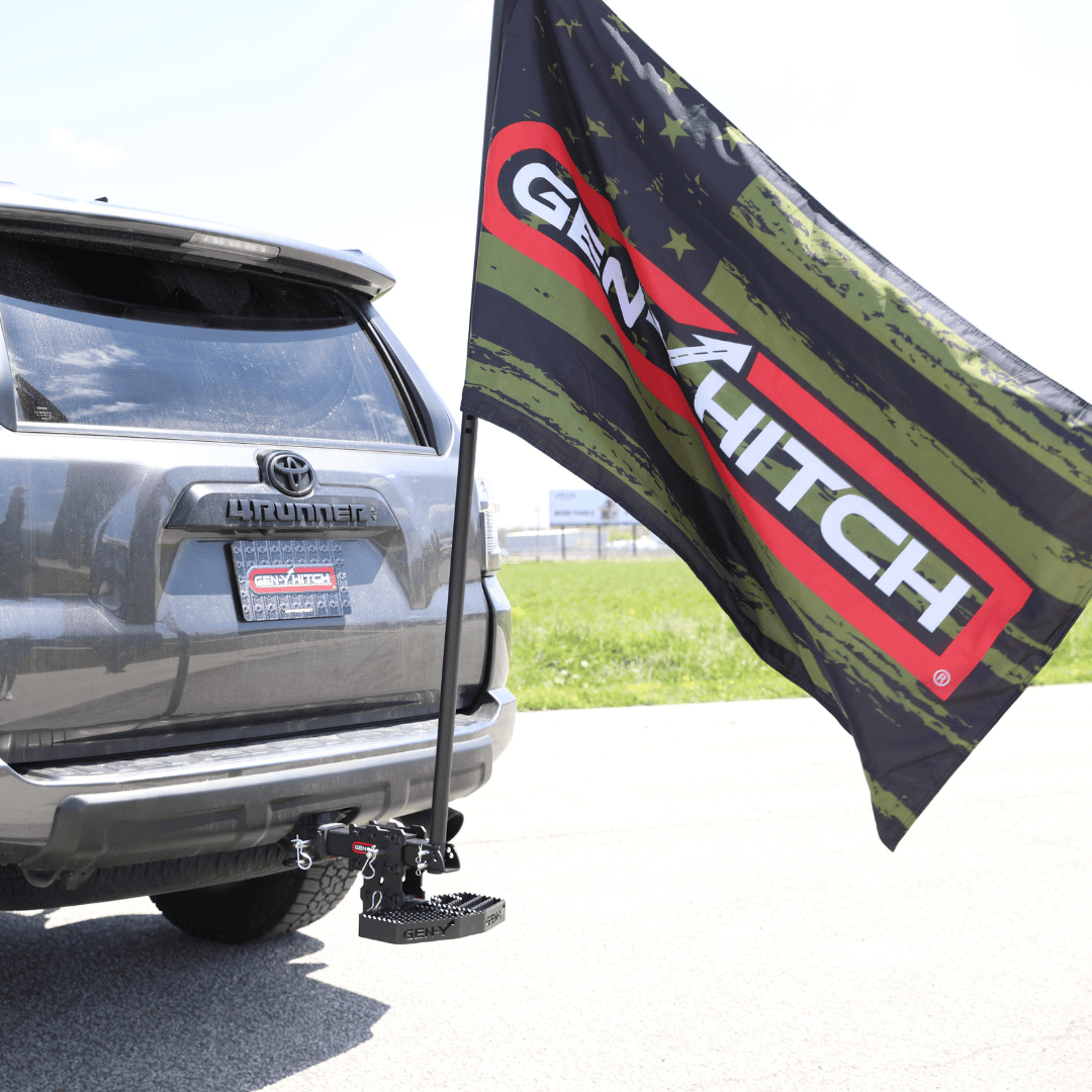 GEN-Y Hitch Flagpole Asta Portabandiera 183 cm Nera 55 mph
