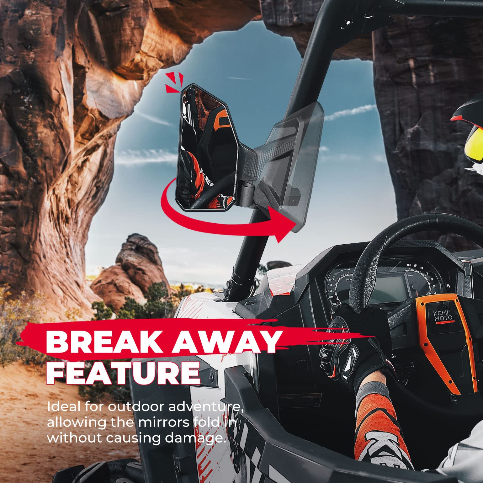 KEMIMOTO Specchietti Laterali UTV Roll Bar 1.6-2 Pollici