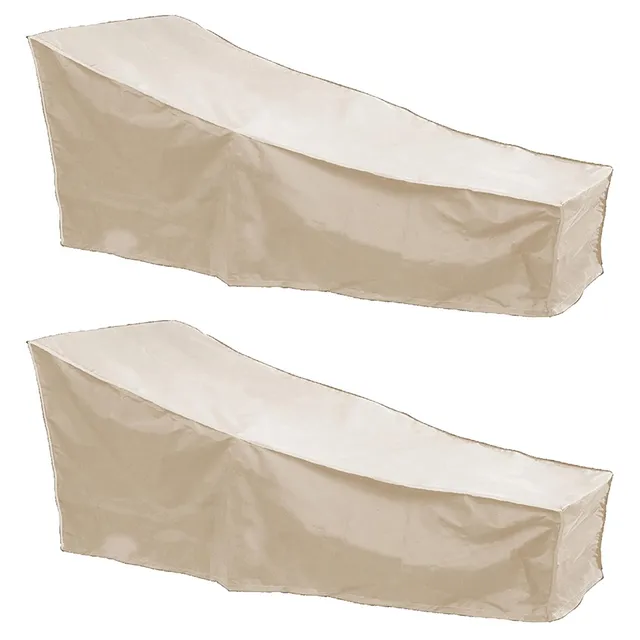 Hapivida Copertura Chaise Longue 208cm Beige 2 Pezzi