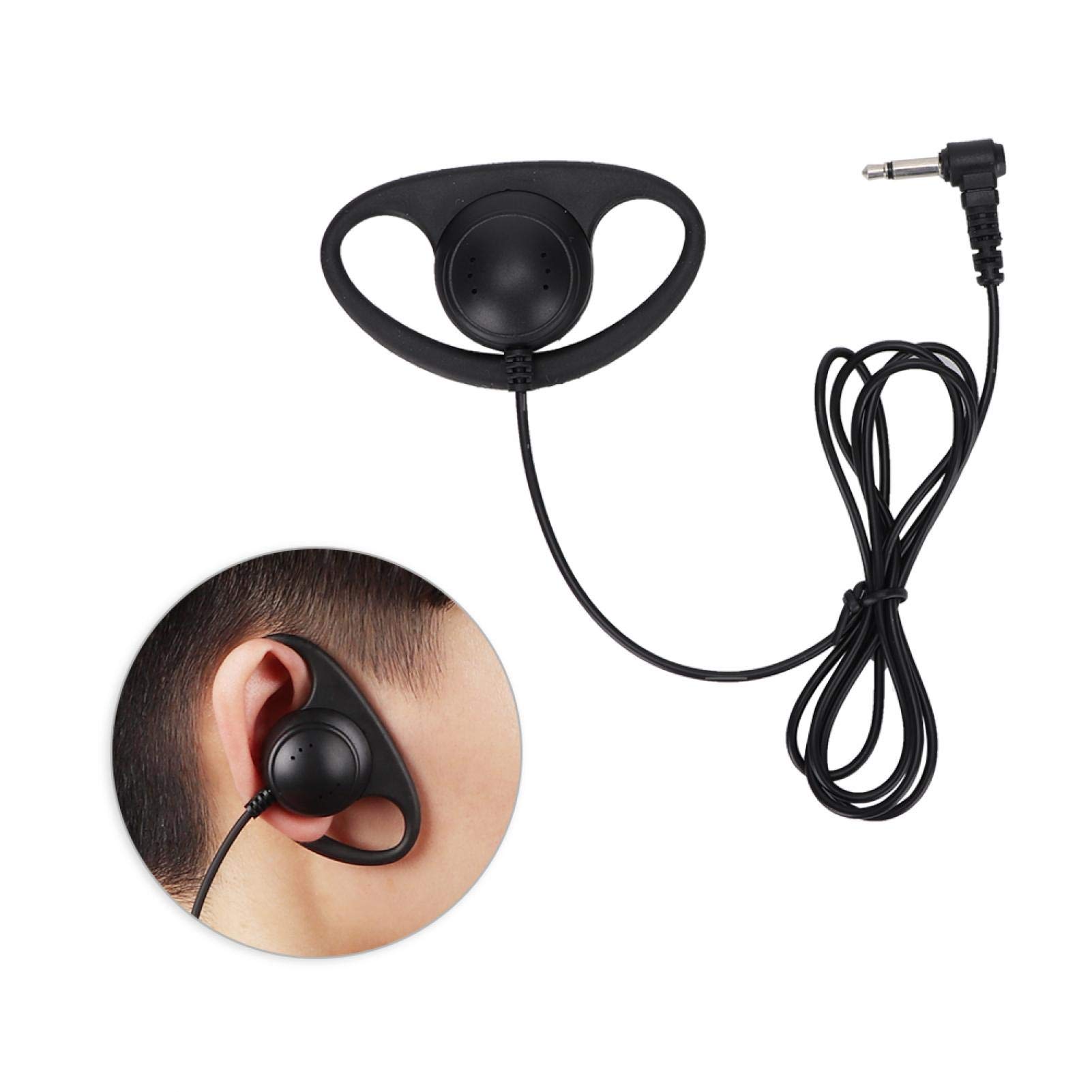 Kuuleyn Auricolare Forma D Radio Jack 3,5 mm 5 pz Nero