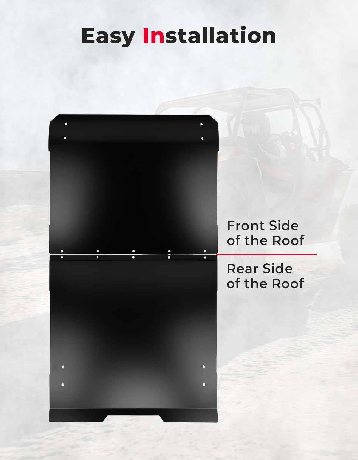 Kemimoto RZR PRO XP4 tetto alluminio 2 pezzi nero