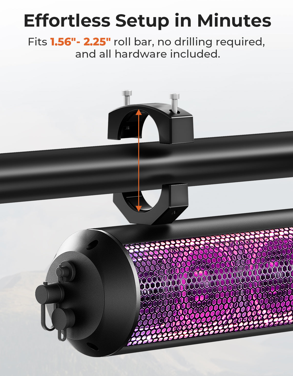 Kemimoto 28 soundbar UTV Bluetooth RGB roll bar 1,5-2,25"