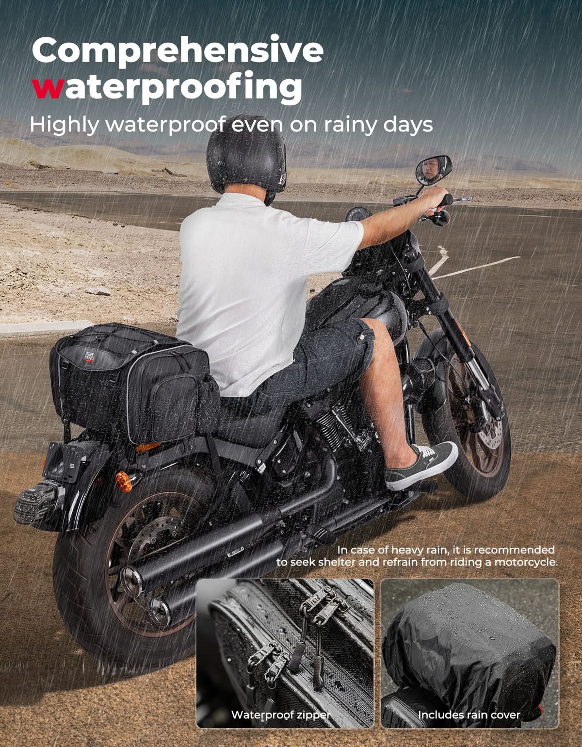 Kemimoto borsa codino moto espandibile 23-30L