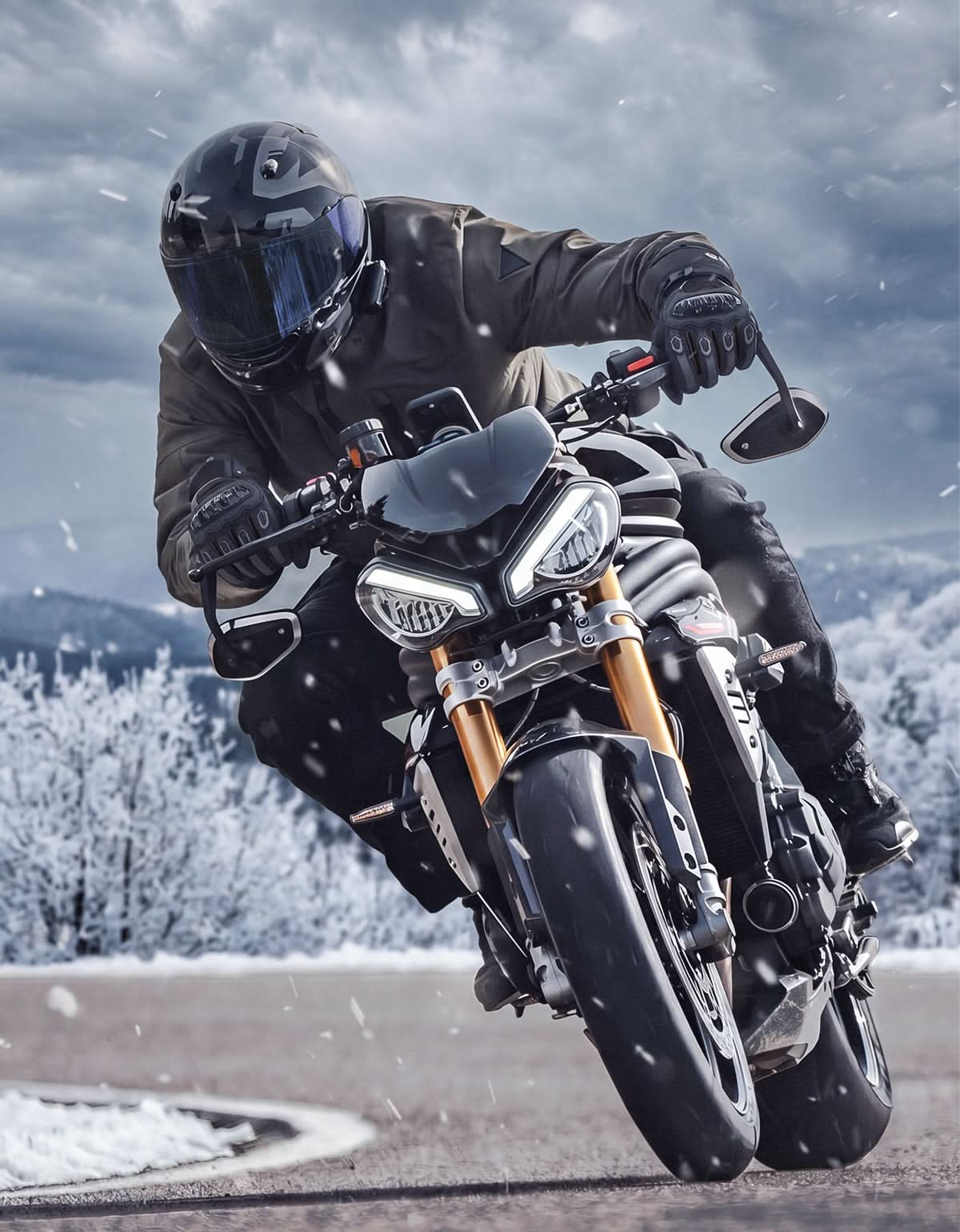 KEMIMOTO guanti moto invernali impermeabili touchscreen neri