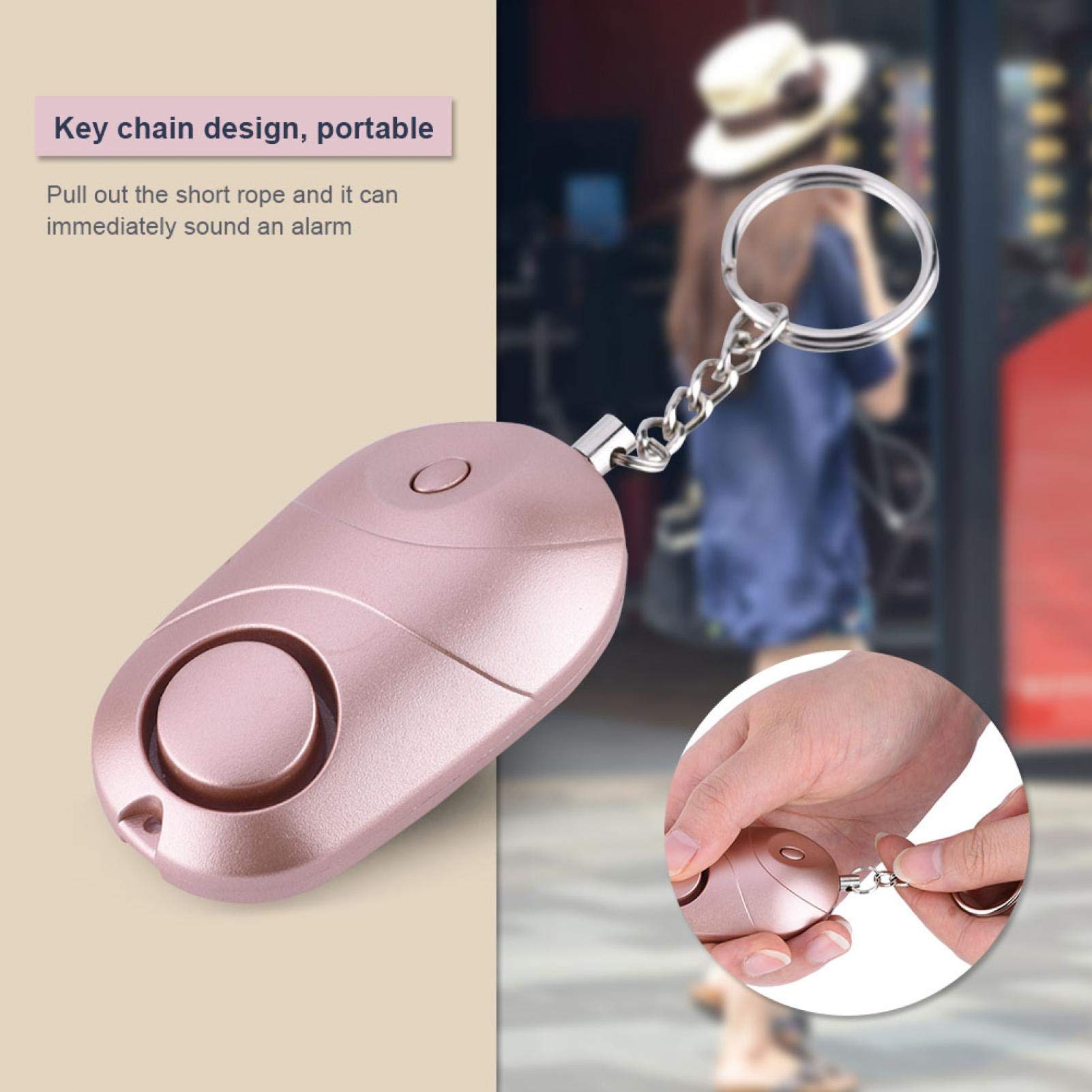 Kuuleyn allarme portachiavi 130dB LED allarme personale oro rosa