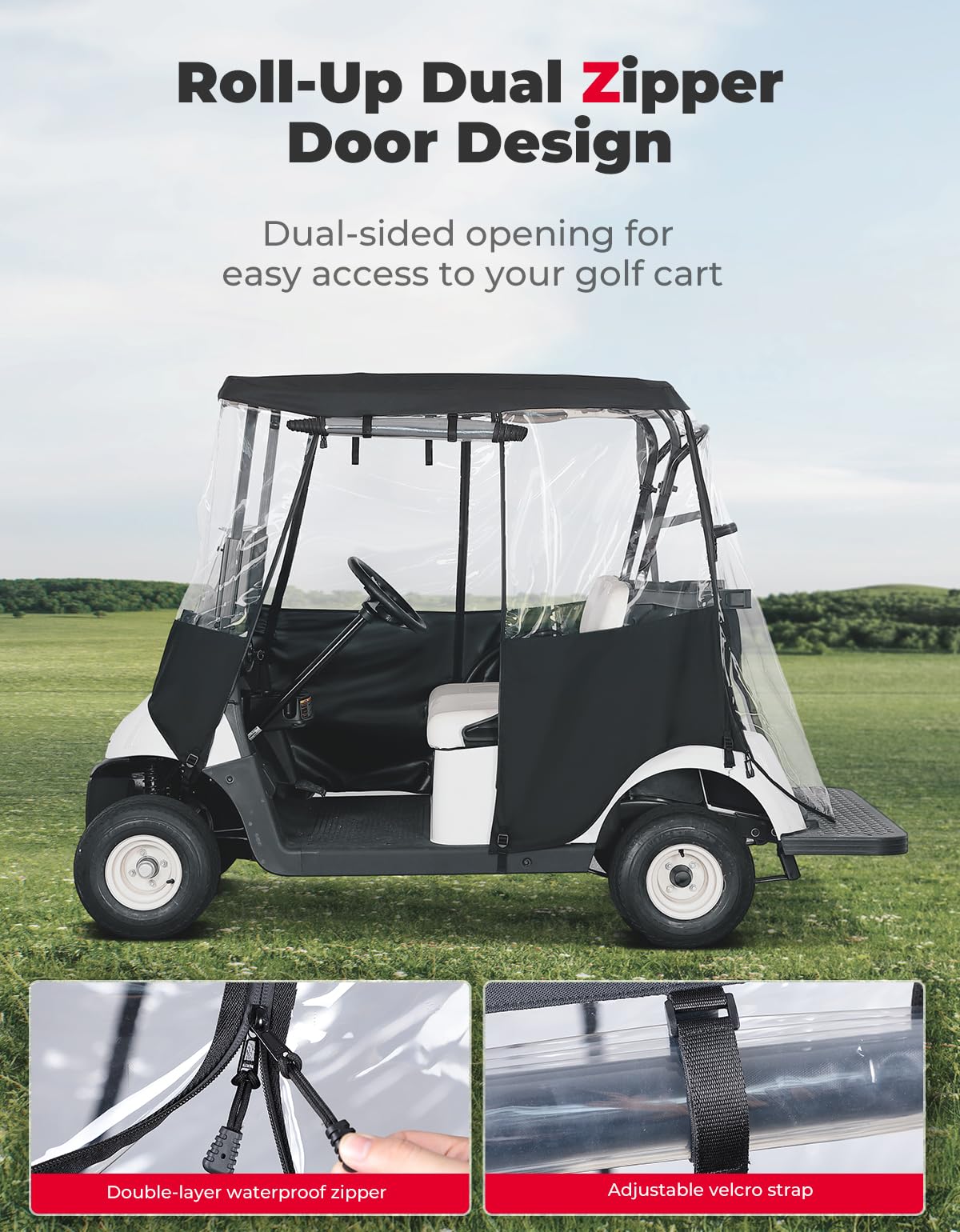 KEMIMOTO 600D Copertura Golf Cart Impermeabile 2 Posti