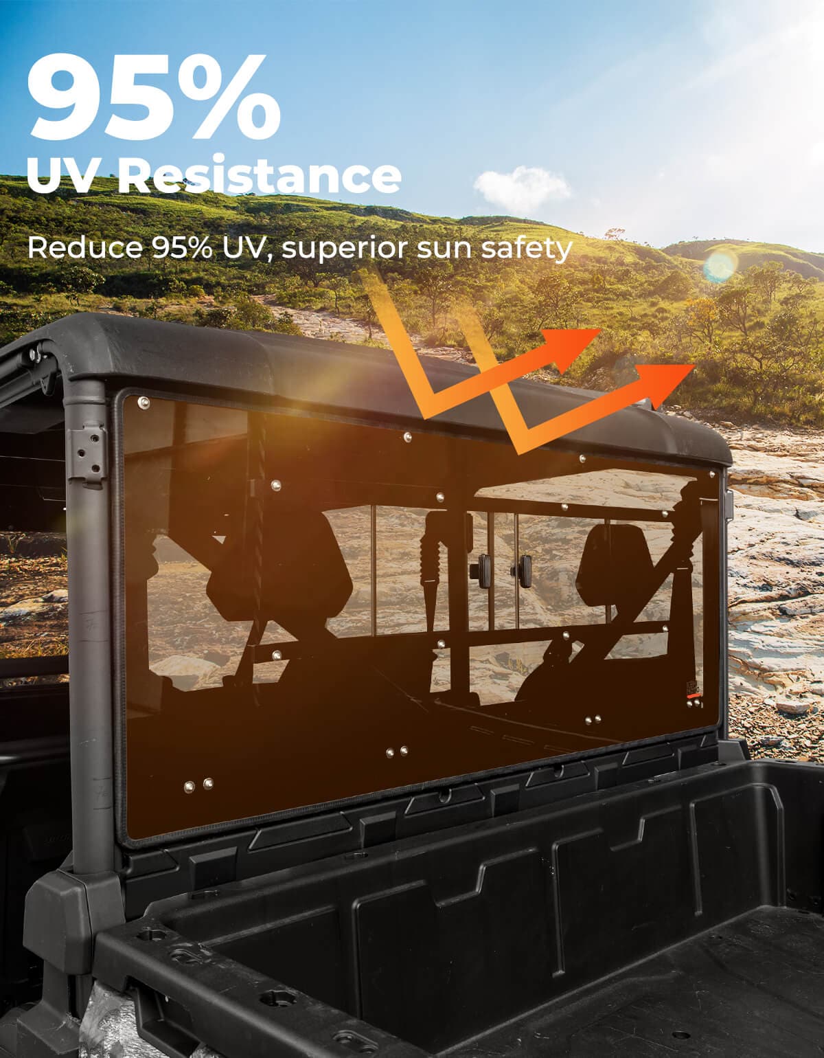 KEMIMOTO Parabrezza Posteriore UFORCE 1000 Oscurato Ventilato