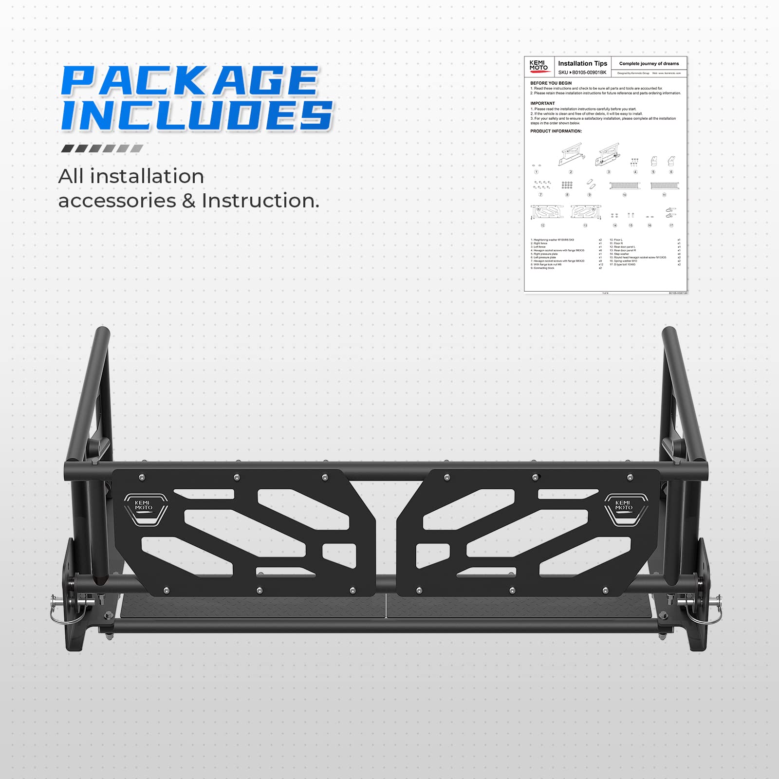 Kemimoto estensione cassone Pioneer 1000-5 700-4 acciaio 60 kg