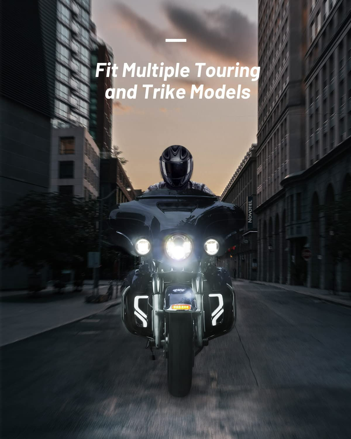 KEMIMOTO Touring Frecce LED Moto Nere Luce Diurna