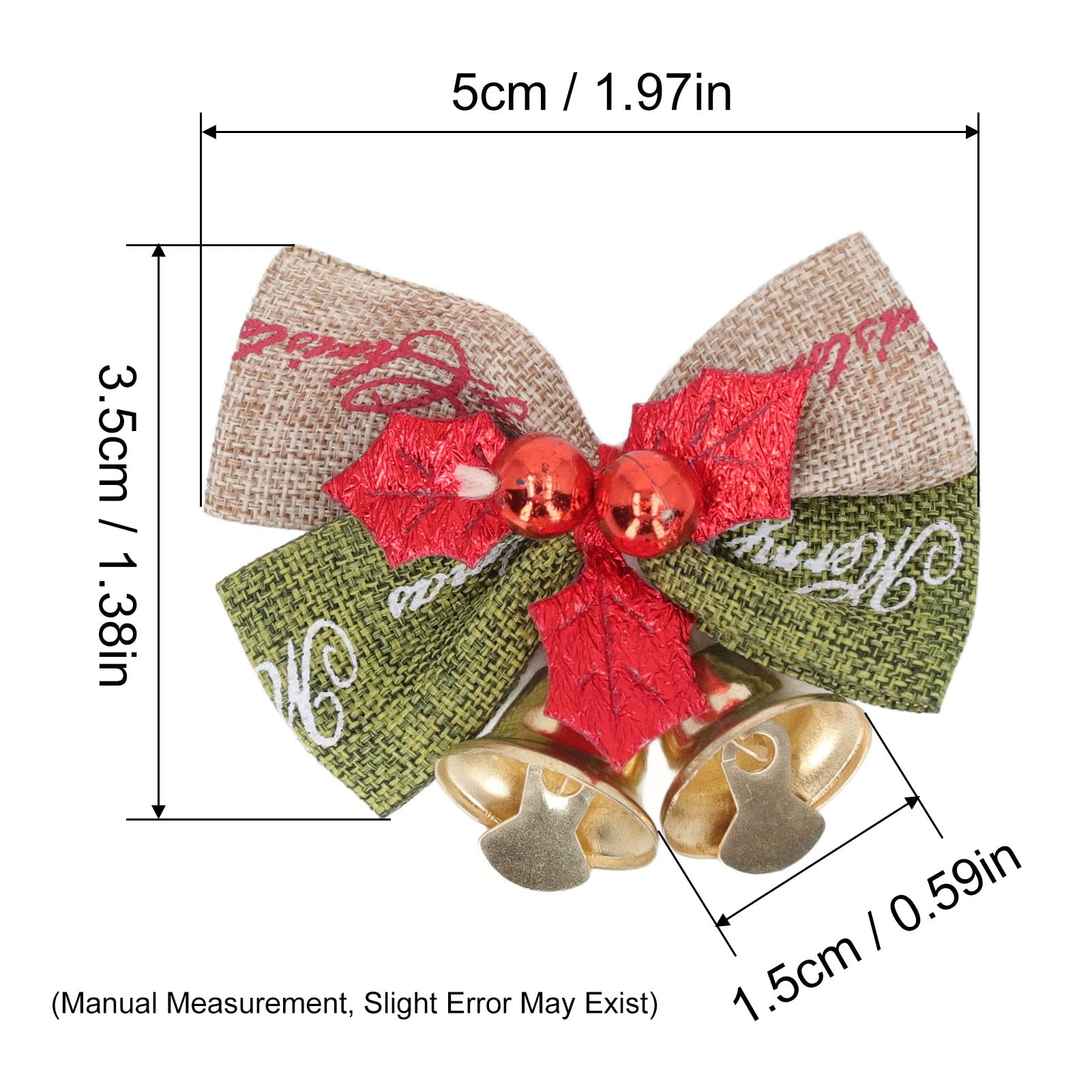 Hapivida Mini Fiocchi Natale con Campane 50 Pezzi