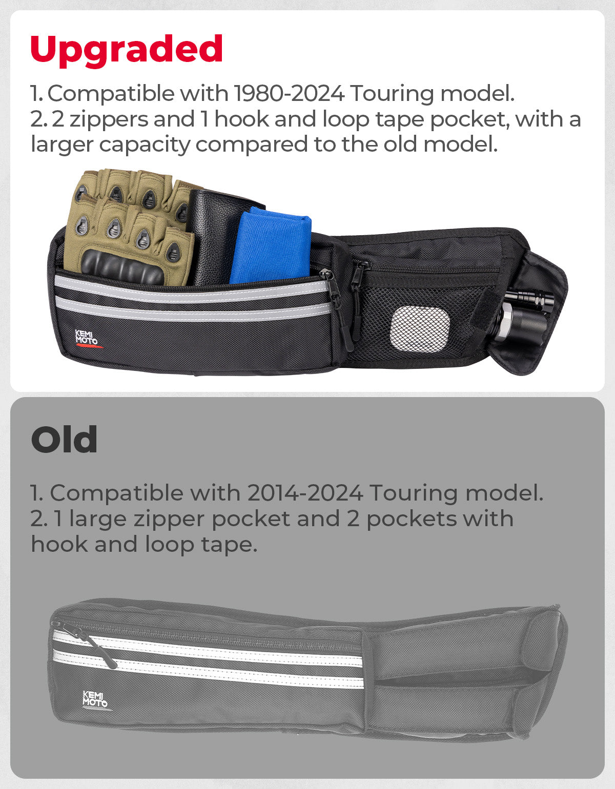 Kemimoto Touring organizer borse laterali 2 pezzi 3 tasche