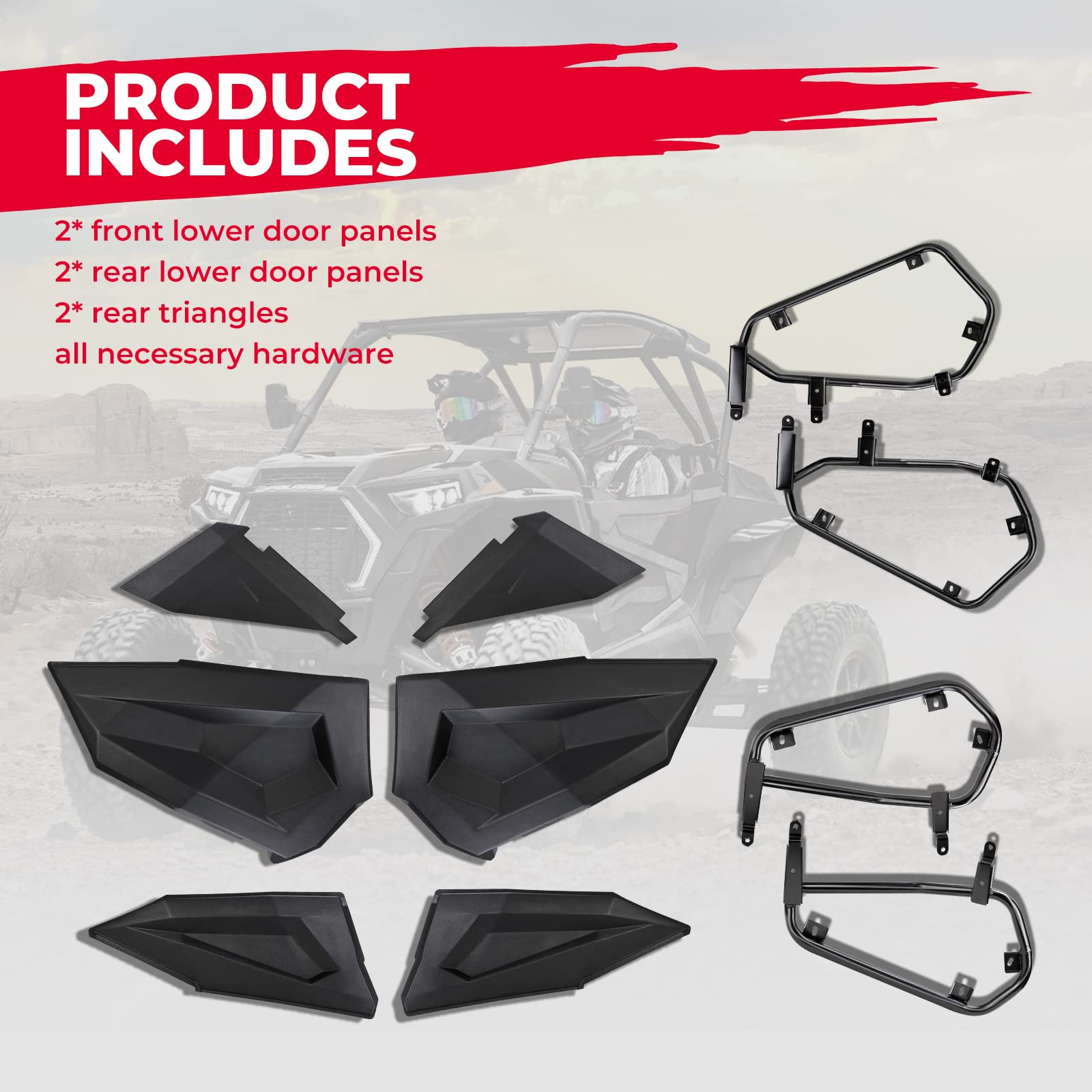 Kemimoto RZR XP4 1000 pannelli porta inferiori 4 porte antiramo