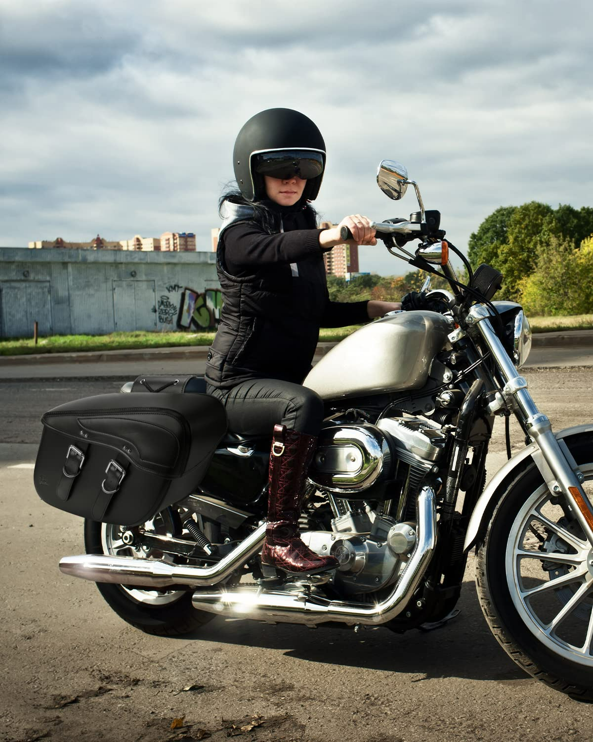 KEMIMOTO Borsa Laterale Moto 34L Pelle Sintetica