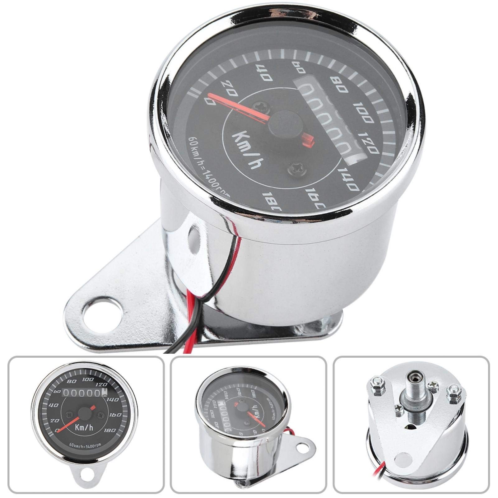 Kuuleyn Tachimetro LED Moto 12V Contachilometri Nero Retroilluminato