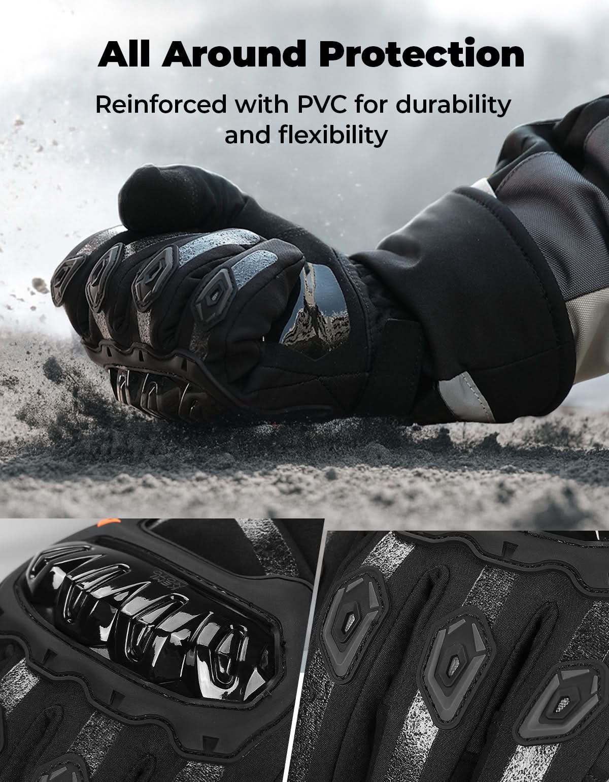 KEMIMOTO Guanti Moto Invernali Impermeabili Touchscreen