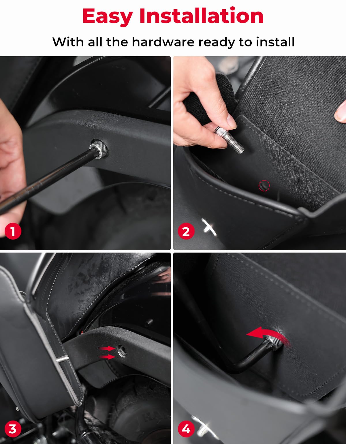 KEMIMOTO borsa laterale moto pelle per Sportster nera