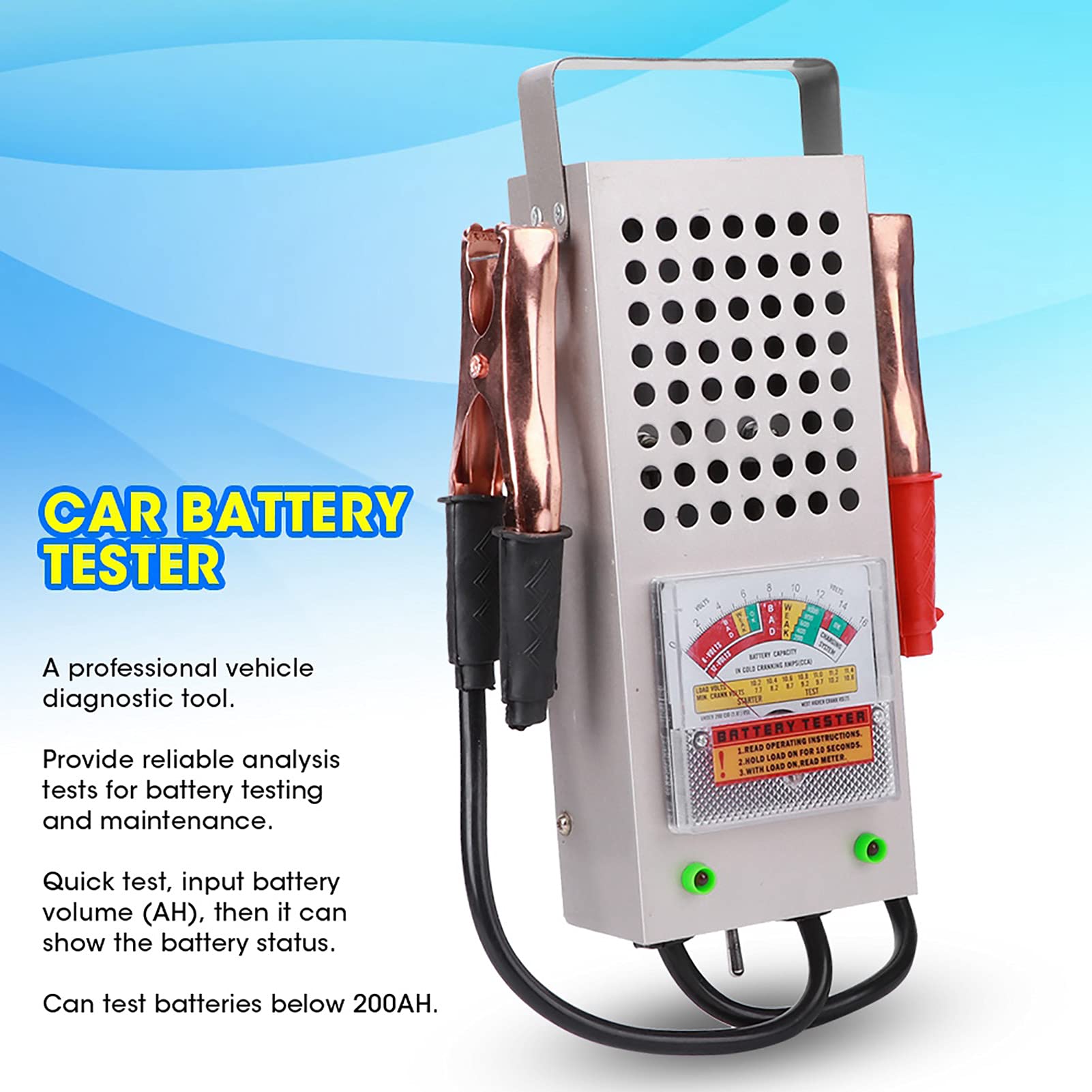 Kuuleyn Tester Batteria Auto 12V 200AH Alluminio