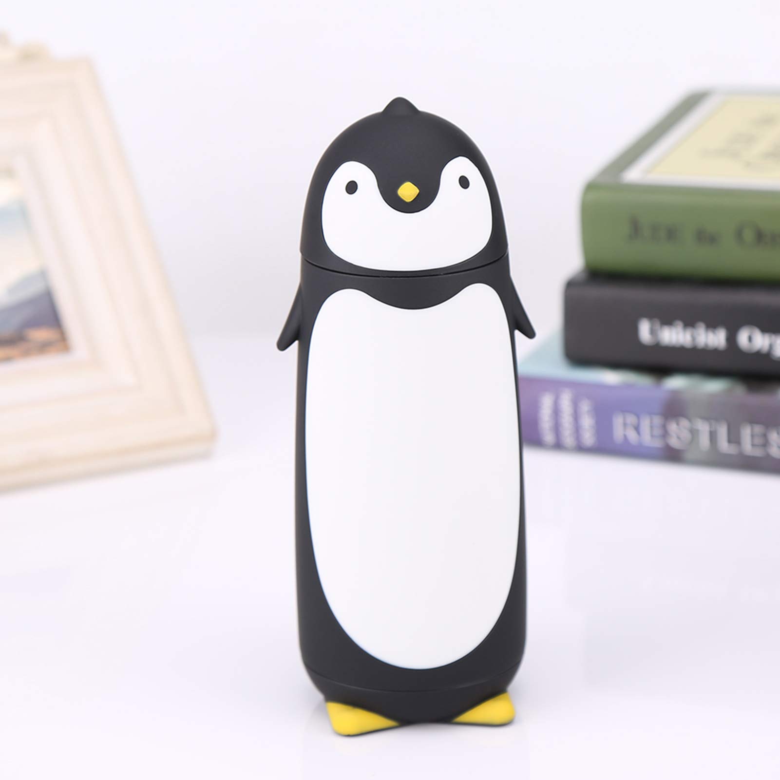 Kuuleyn Thermos Pinguino 300 ml Tazza Viaggio Nero Vetro